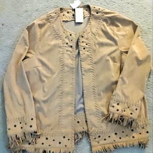 Suede Western ladies two piece suit